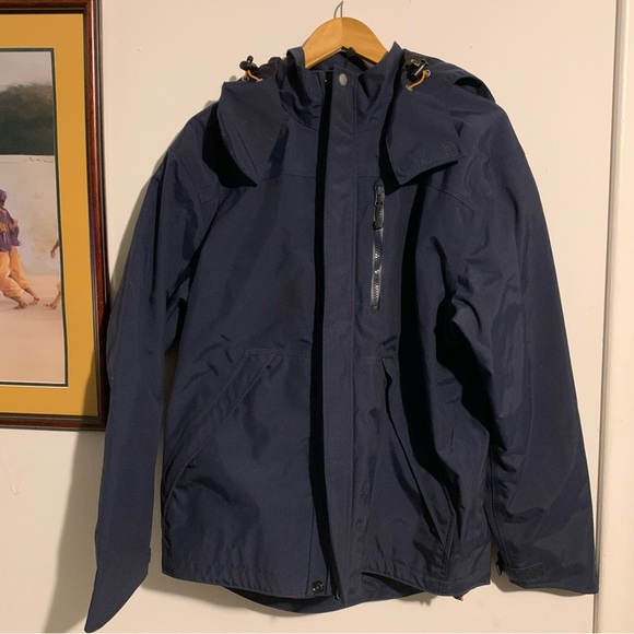 Carhartt Hooded Storm Jacket RN 14806 Black Sz M Detachable Hood Zip Pocket - Picture 1 of 6